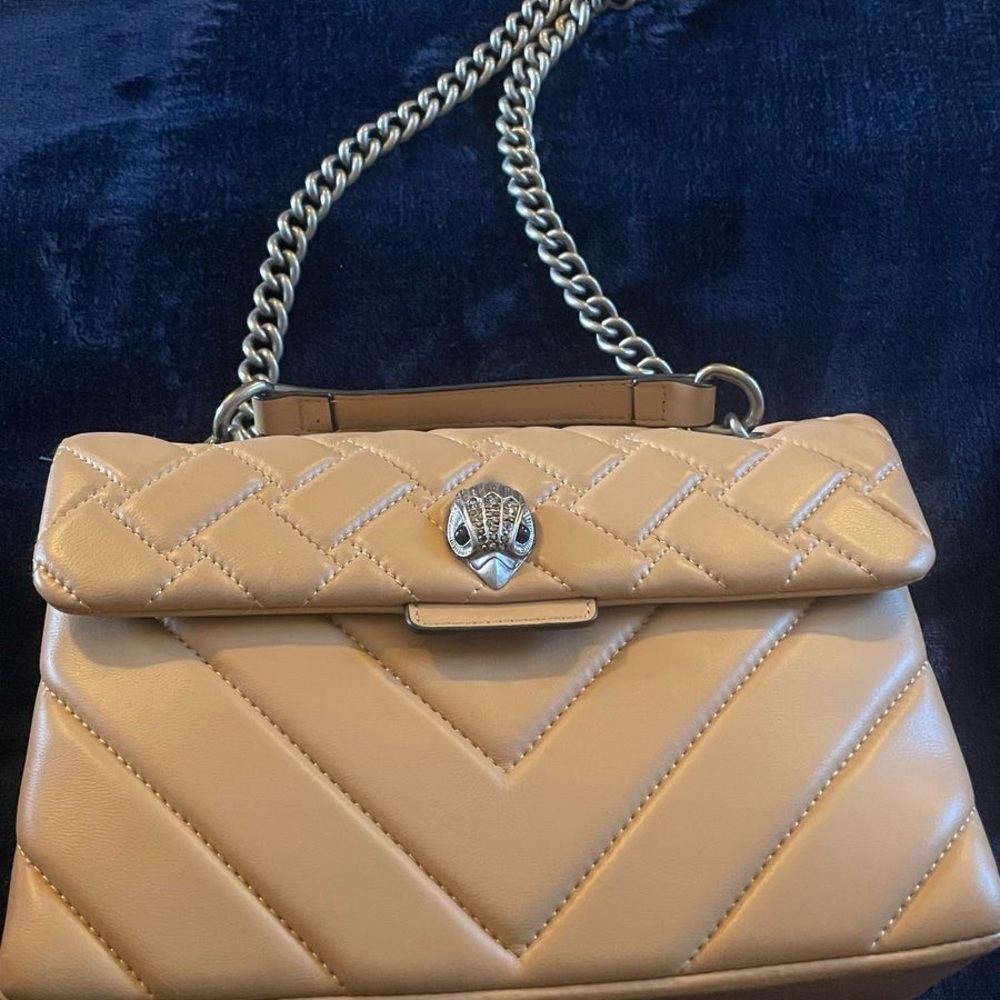 Quilted Tan Handbag with Chain Strap